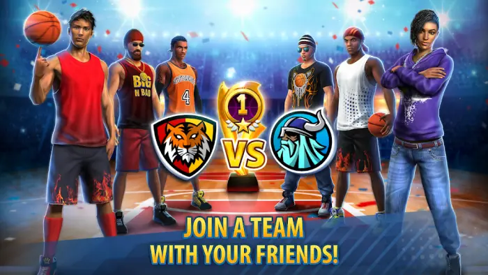 Captura de ecrã de Basketball Stars durante um duelo 1x1