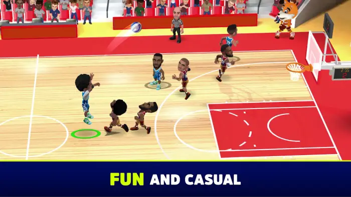 Captura de ecrã de Mini Basketball com o visual em miniatura característico